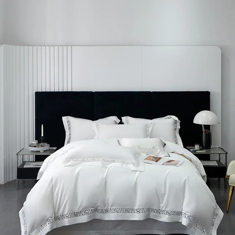 Pure White Egyptian Cotton Bedding Set Luxury Hollow Out Embroidery Duvet Cover Bed Sheets Pillowcases High-end Hotel Bed Set
Pure White Egyptian Cotton Bedding Set Luxury Hollow Out Embroidery Duvet Cover Bed Sheets Pillowcases High-end Hotel Bed Set