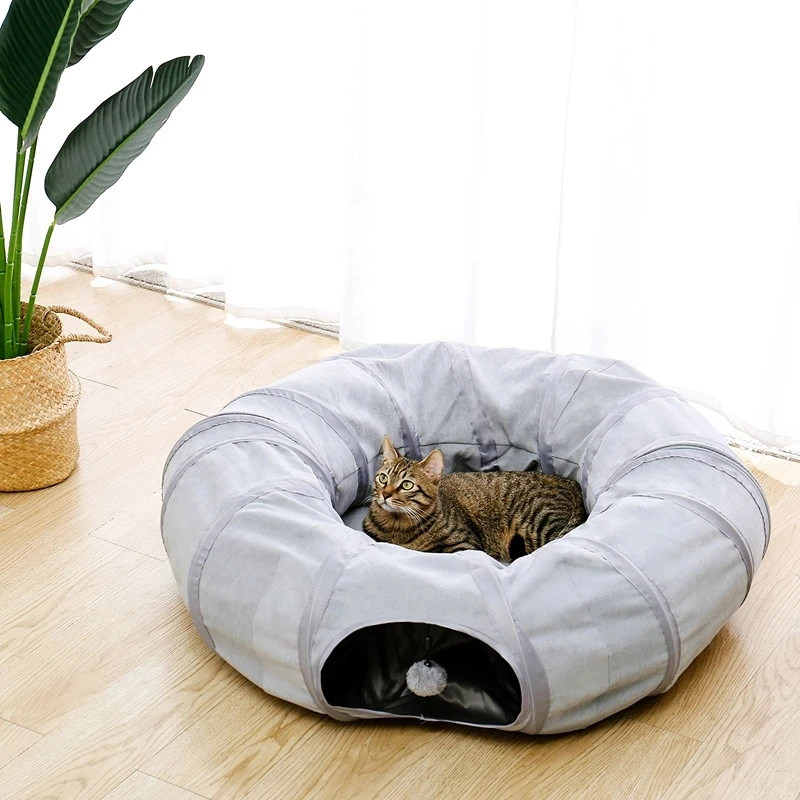 Gray Cat Toy Foldable Crossing Tunnel long Nest Cat Bed Environmentally Educational Pet Toy Round Suede Breathable Cat Bed
Gray Cat Toy Foldable Crossing Tunnel long Nest Cat Bed Environmentally Educational Pet Toy Round Suede Breathable Cat Bed