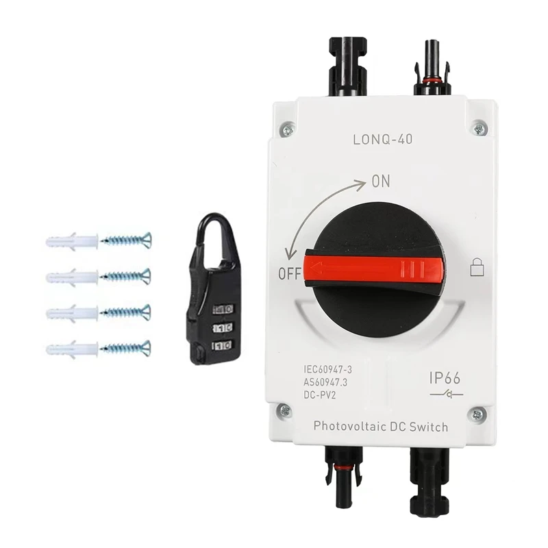 

1Set 32A 4P PV Disconnector Switch DC1200V Basic Kit GF40 Outdoor IP66 Waterproof Diverter Switch Rotary Switch For Solar