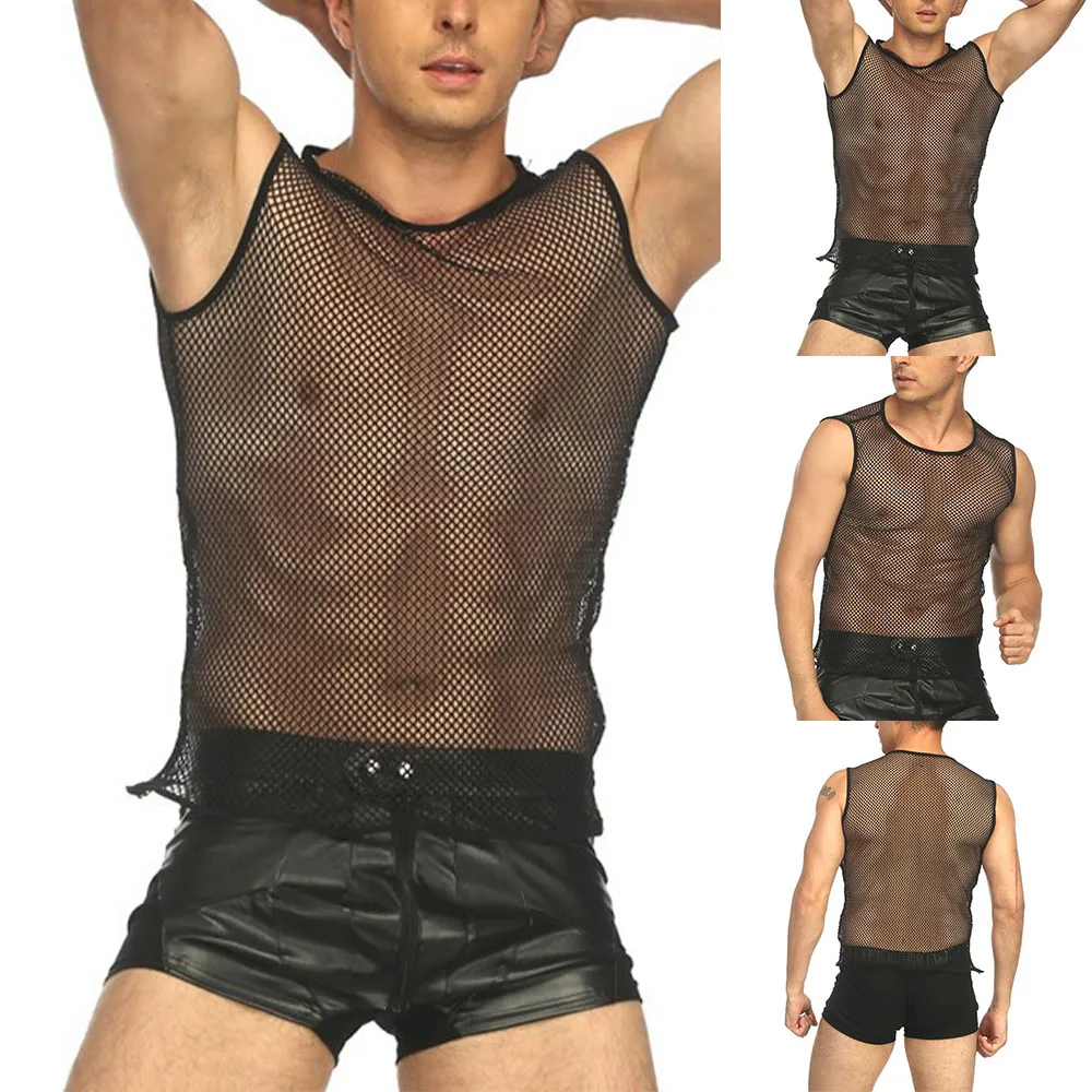 Men's Sexy Tank Tops Transparent Mesh Undershirt Fishnet Vest String Sleeveless Shirt See-Through Night Clubwear Slim Sport Tees
Men's Sexy Tank Tops Transparent Mesh Undershirt Fishnet Vest String Sleeveless Shirt See-Through Night Clubwear Slim Sport Tees