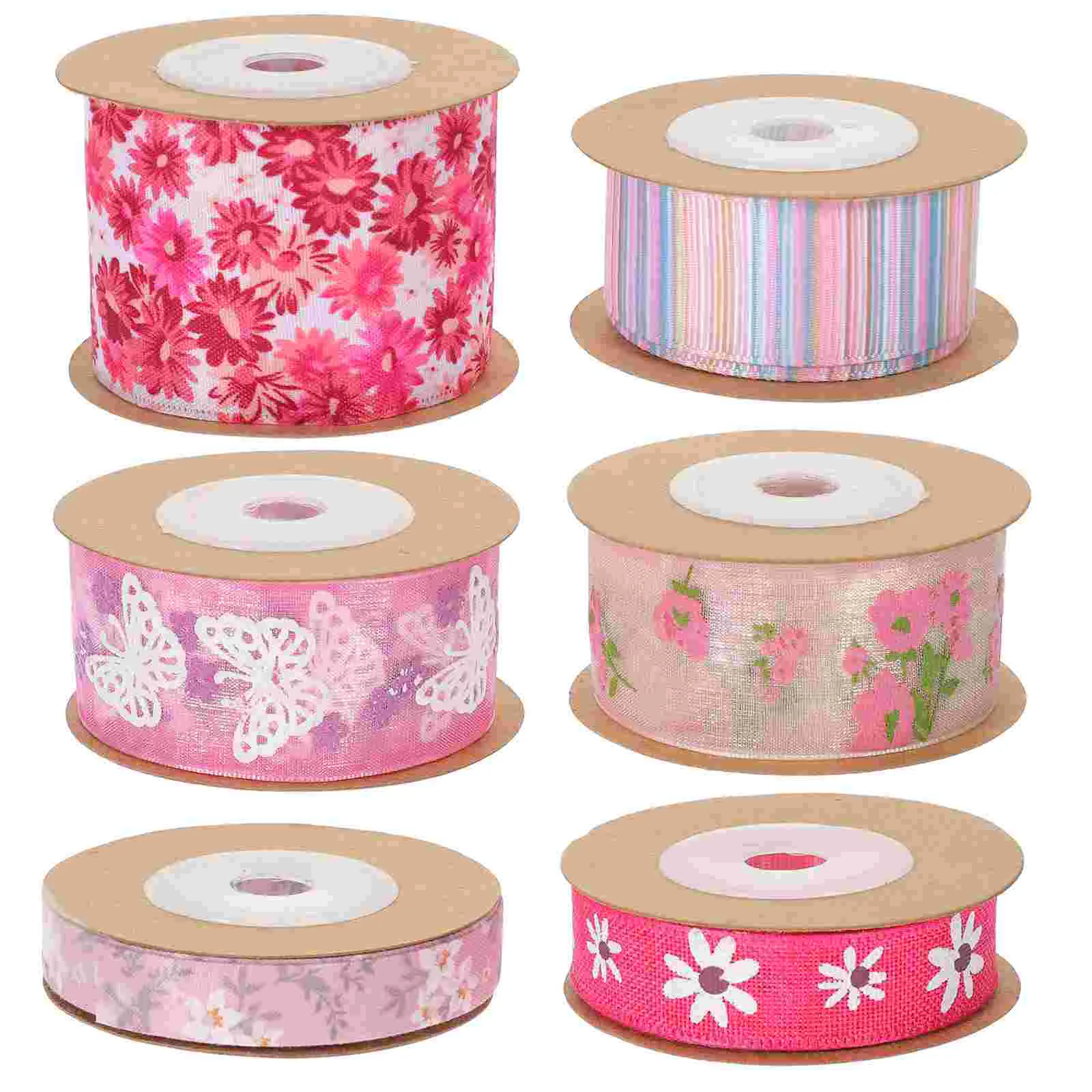 

6 Rolls of Present Box Ribbons Cake Box Packing Ribbons Flower Wrapping Ribbons DIY Ribbons