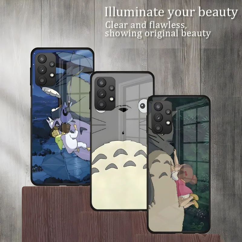 

Totoro Ghibli Miyazaki Phone Case For Samsung A81 A71 A21 A20 A31 A12 A51 A40 A50 A42 A52 A22 A10 A32 33 A30 Back Glass Cover