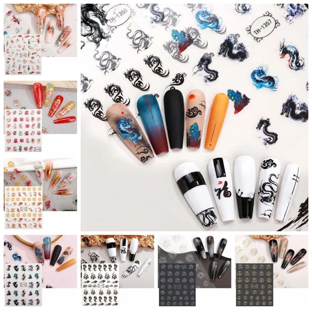 

Fireworks Chinese New Year Nail Stickers Nail Accessories Spring Festival Dragon Nail Decals Nail Supplies Manicure Ornaments