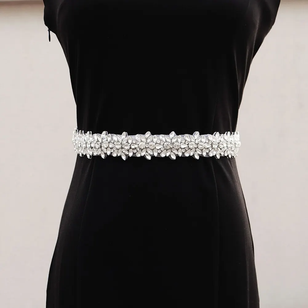 Ceinture décoration de robe en strass cristal, bande élastique pour fêtes, soirées et réceptions Ceinture décoration de robe en strass cristal, bande élastique pour fêtes, soirées et réceptions