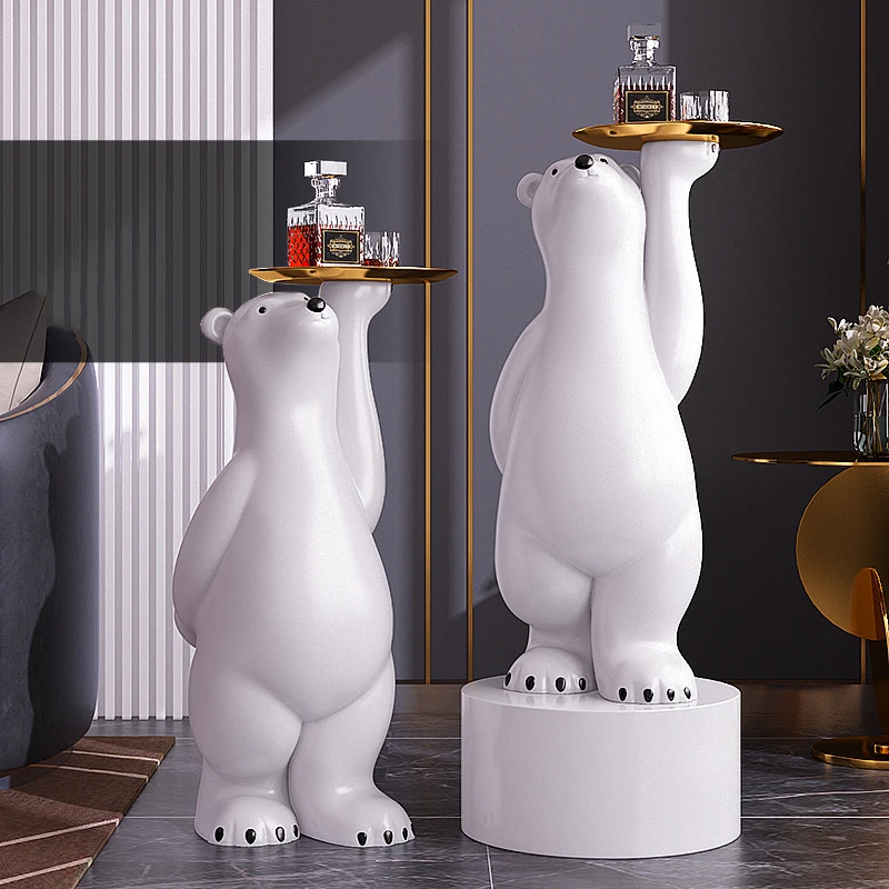 Creative Polar Bear Tray Moon Lamp Large Floor Decoration Sculpture Home Decor European Style Living Room Resin Animal Ornaments
Creative Polar Bear Tray Moon Lamp Large Floor Decoration Sculpture Home Decor European Style Living Room Resin Animal Ornaments