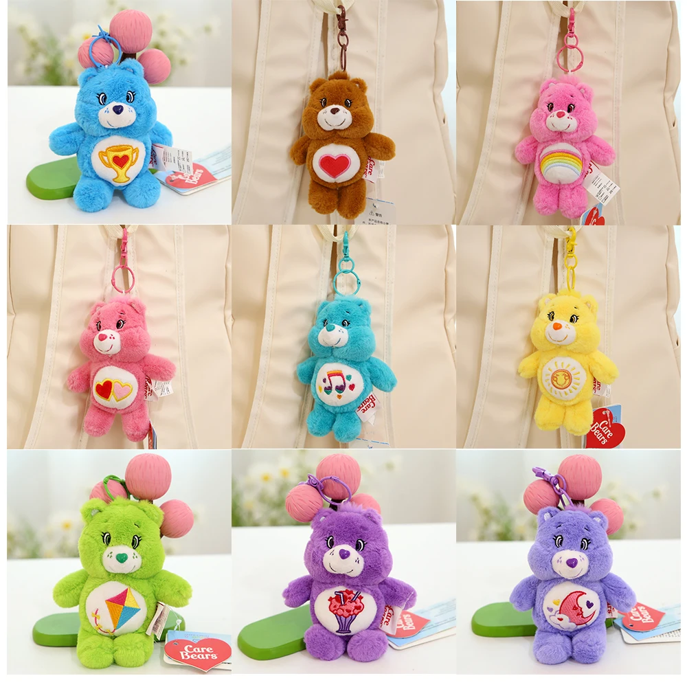 

Miniso Anime Kawaii Cartoon Rainbow Bear Plush ToySchool Bag Keychain Pendant Care Bears Gir CuteSoft Plush Doll Birthday Gift