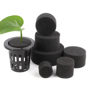 20/100Pcs Black Hydroponic Sponge Garden Vegetable Soilless Cultivation Growing Media Sponge Hydroponic Baskets Planting Sponge