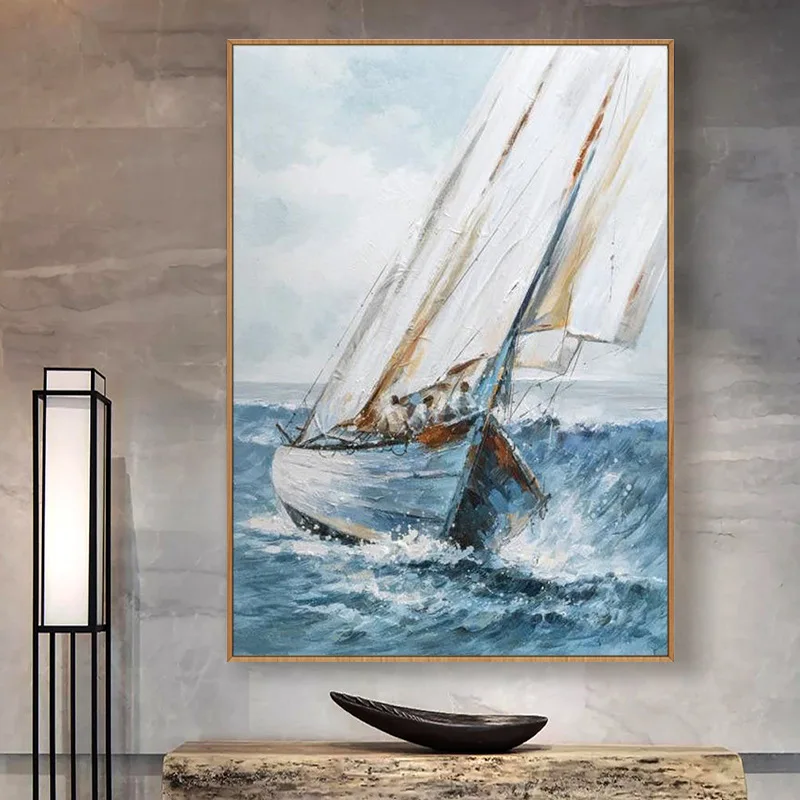 Modern Abstract Hand Painted Oil Paintings Sea Wall Art Ocean Sailing Boat Style Hanging Painting Wall Decor Home Decoration
Modern Abstract Hand Painted Oil Paintings Sea Wall Art Ocean Sailing Boat Style Hanging Painting Wall Decor Home Decoration