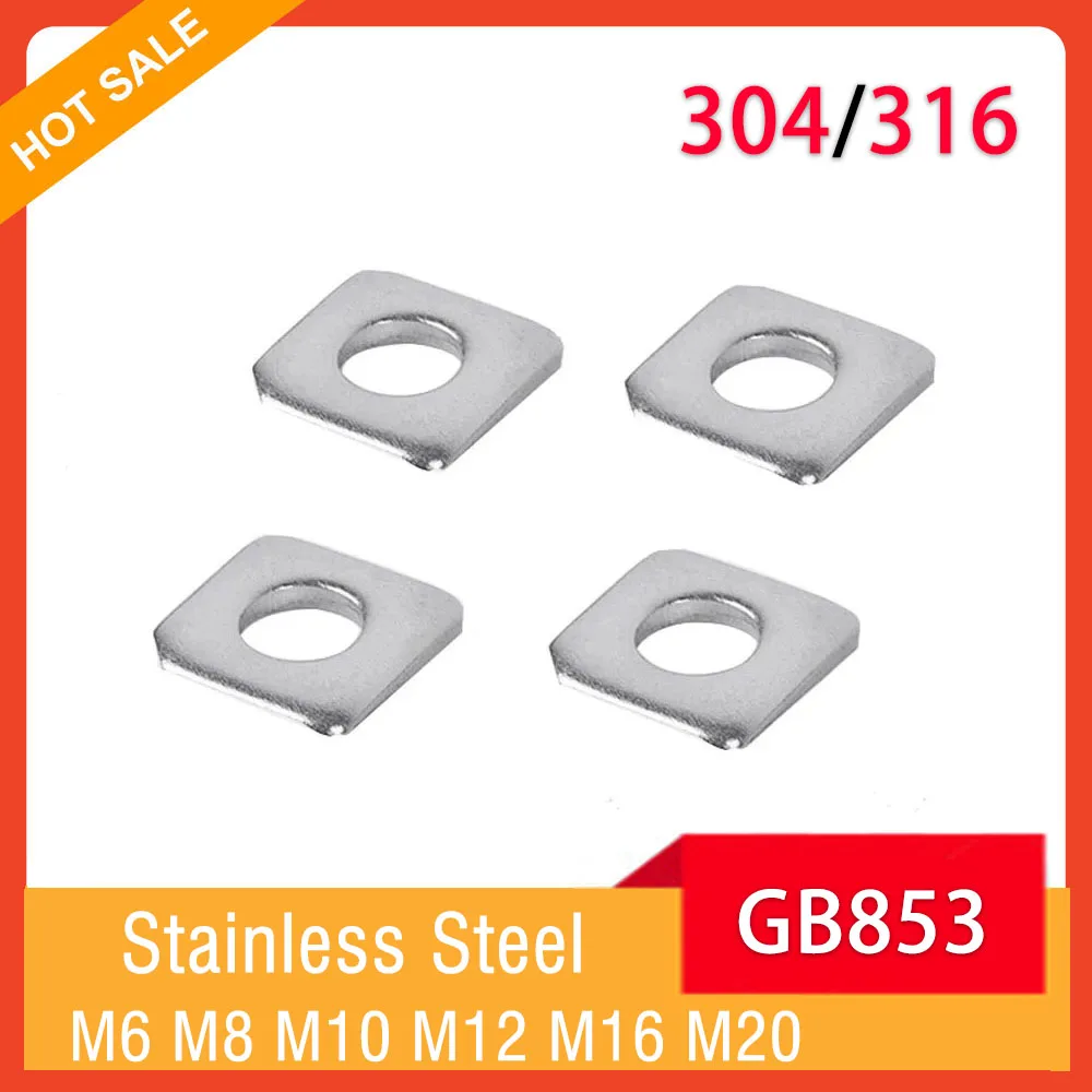 

M6 M8 M10 M12 M16 M20 GB853 304/316 Stainless Steel Square Taper Washer for Slot Section Missing Corner Gasket
