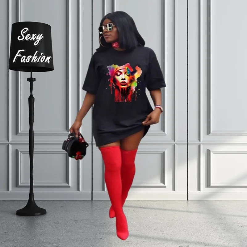 XL-5XL Mini Dresses for Women Clothing Plus Size Summer Short Sleeve Pattern Loose Fit Simple Sexy Casual Dresses Female Outfits
XL-5XL Mini Dresses for Women Clothing Plus Size Summer Short Sleeve Pattern Loose Fit Simple Sexy Casual Dresses Female Outfits