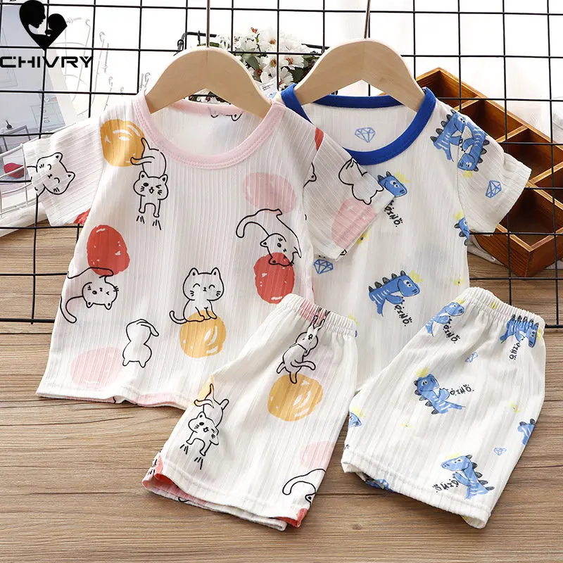 Kids Boys Girls Pajamas New 2023 Summer Thin Ice Silk Cartoon Short Sleeve O-Neck Tops with Shorts Baby Sleeping Clothing Sets
Kids Boys Girls Pajamas New 2023 Summer Thin Ice Silk Cartoon Short Sleeve O-Neck Tops with Shorts Baby Sleeping Clothing Sets