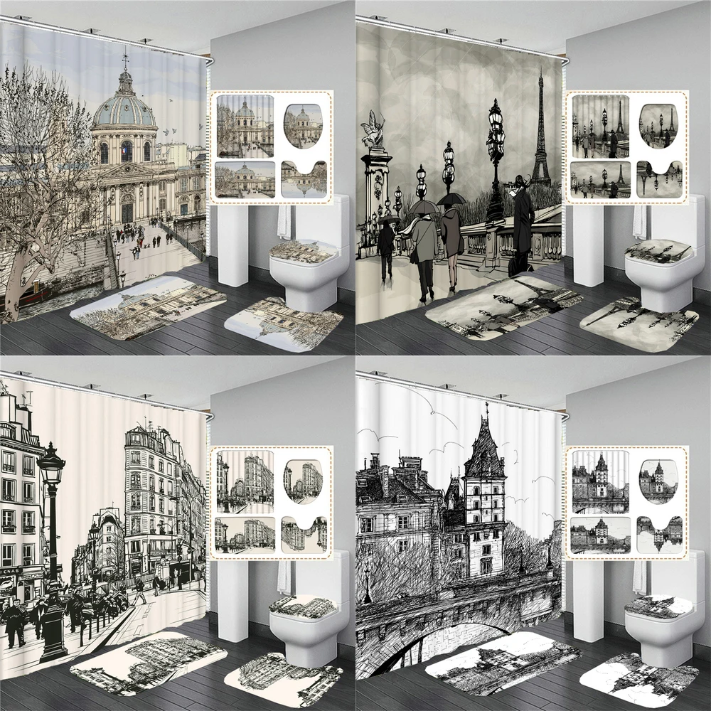 3D Printed Nordic style Sketch Scenery Waterproof 180*180cm Shower Curtain and Toilet Lid Cover Bath Mat Rug Bathroom Set Decor
3D Printed Nordic style Sketch Scenery Waterproof 180*180cm Shower Curtain and Toilet Lid Cover Bath Mat Rug Bathroom Set Decor