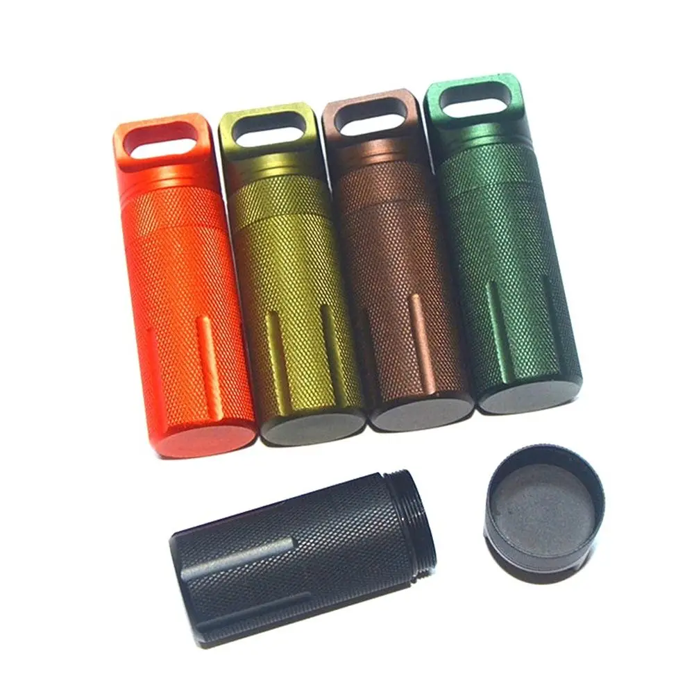 

Waterproof Seal Bottle Aluminum EDC Survival Kit Capsule/Pill Airtight Case Outdoor Tools Capsule Holder Storage Container