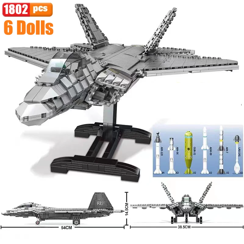 Military Airplane A10 Fighter Model Building Blocks J-20 WW2 Soldier Weapons Air Missile F18 Aircraft Bricks Set Toy For Kid MOC
Military Airplane A10 Fighter Model Building Blocks J-20 WW2 Soldier Weapons Air Missile F18 Aircraft Bricks Set Toy For Kid MOC