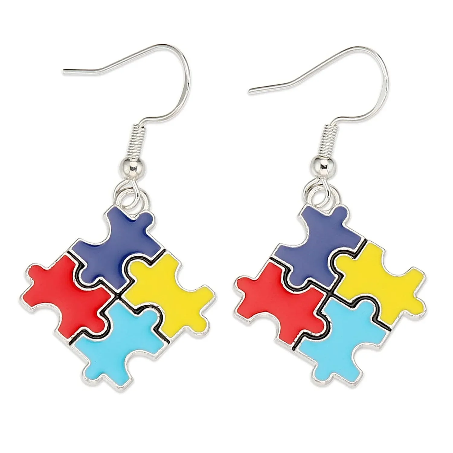 

Autism Asperger Awareness Cross Heart Puzzle Autistic Earrings Women Jewelry Accessories Pendant Kid Gift Children