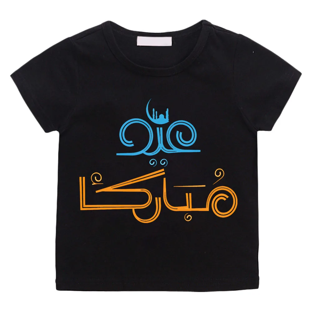 

Eid Mubarak عيدكم مبارك Classic T-Shirt 100% Cotton Short Sleeve T Shirt Cartoon Graphic Printing Tshirts Toddler Summer Tees