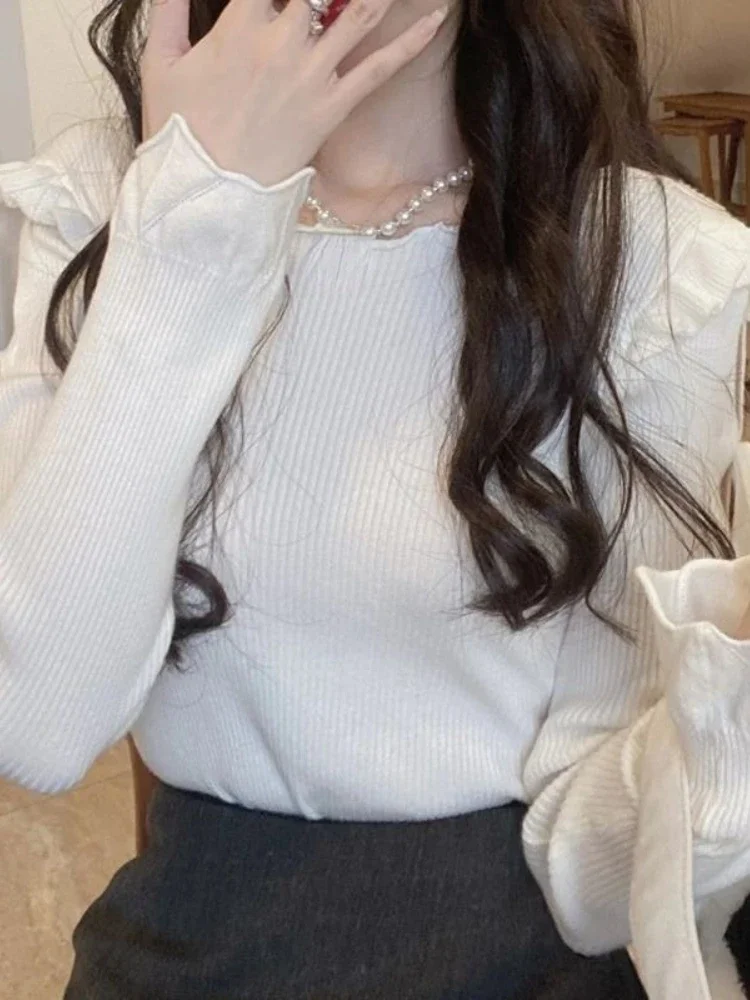 White Korean Style Sweet Blouse Women Lace-up Slim College Style Kawaii Blouse Female Long Sleeve Casual Elegant Blouse 2023 New 
White Korean Style Sweet Blouse Women Lace-up Slim College Style Kawaii Blouse Female Long Sleeve Casual Elegant Blouse 2023 New