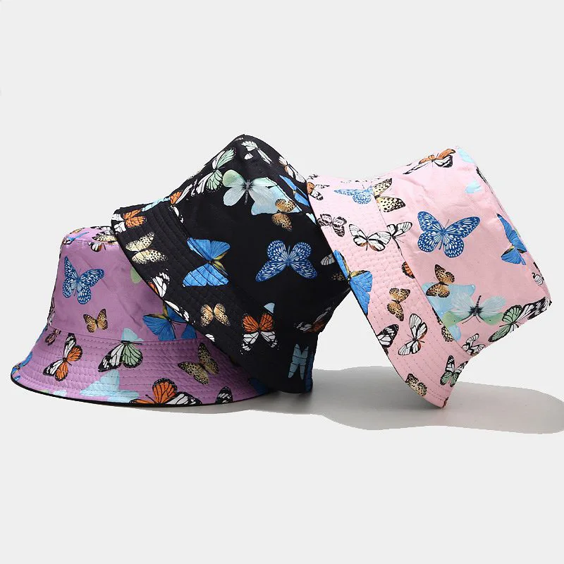 New Colorful Butterfly Pattern Bucket Hat Women's Summer Cotton Double-Sided Wear Outdoor All-Matching Sun Hat
New Colorful Butterfly Pattern Bucket Hat Women's Summer Cotton Double-Sided Wear Outdoor All-Matching Sun Hat