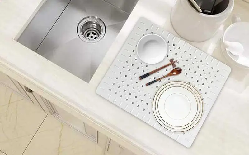 

Sink Draining Mat Protectors Kitchen Heat-Resistant Tableware Drying Mats For Kitchen Dishes Fruits Vegetables Cups Glassware