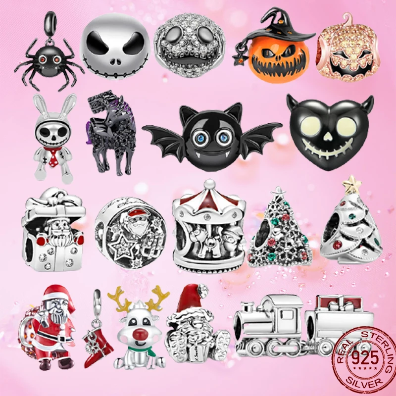 925 Sterling Silver Collaer Halloween Pumpkin Skull Christmas Santa Claus Bead Fit Original Pandora Charm Bracelet Jewelry Joyas
925 Sterling Silver Collaer Halloween Pumpkin Skull Christmas Santa Claus Bead Fit Original Pandora Charm Bracelet Jewelry Joyas