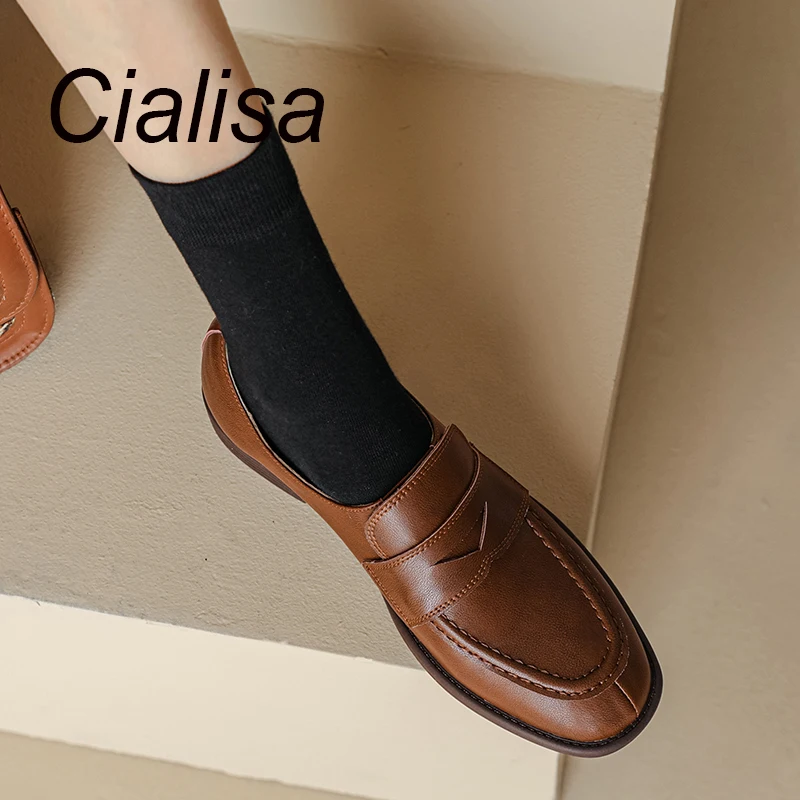 Cialisa Concise Women Shoes 2023 Spring New Arrival Flats Genuine Leather Round Toe Casual Handmade Comfortable Brown Footwear
Cialisa Concise Women Shoes 2023 Spring New Arrival Flats Genuine Leather Round Toe Casual Handmade Comfortable Brown Footwear