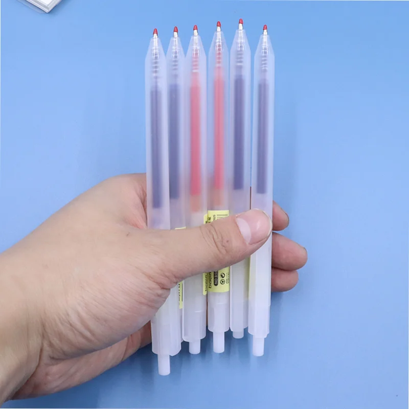 

6Pcs 0.5mm Retractable Gel Pens Bullet Nib Set Black Blue Red Ink Ballpoint Writing Office Business Signature School Supplies