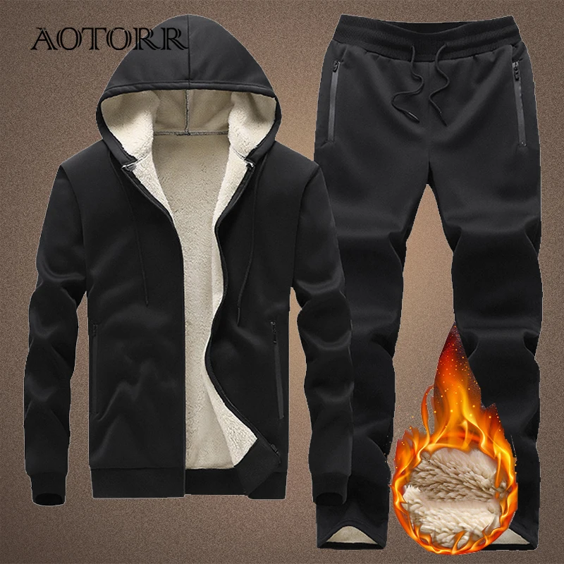 Winter Thick Hooded Tracksuit Men Solid Warm Casual Jacket + Sweatpants 2 Pieces Set Streetwear 4XL Sweatsuit Male Sets
Winter Thick Hooded Tracksuit Men Solid Warm Casual Jacket + Sweatpants 2 Pieces Set Streetwear 4XL Sweatsuit Male Sets