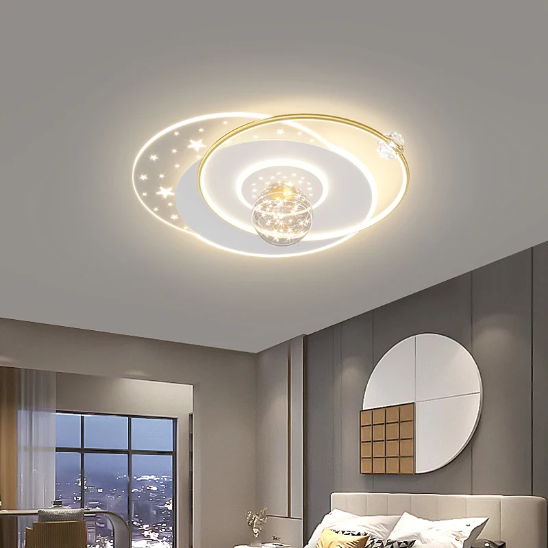 

Nordic Modern Minimalist Atmosphere Chandeliers Luxury Bedroom Living Room Lamp Warm Eye Protection LED Smart Art Ceiling Light