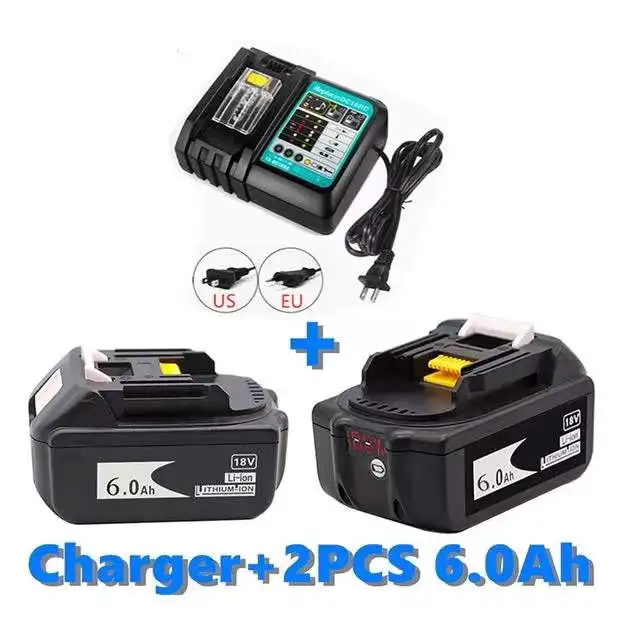 Original BL1860 Rechargeable Battery 18 V 6000mAh Lithium ion for Makita 18v Battery BL1840 BL1850 BL1830 BL1860B+ 3A Charger 
Original BL1860 Rechargeable Battery 18 V 6000mAh Lithium ion for Makita 18v Battery BL1840 BL1850 BL1830 BL1860B+ 3A Charger