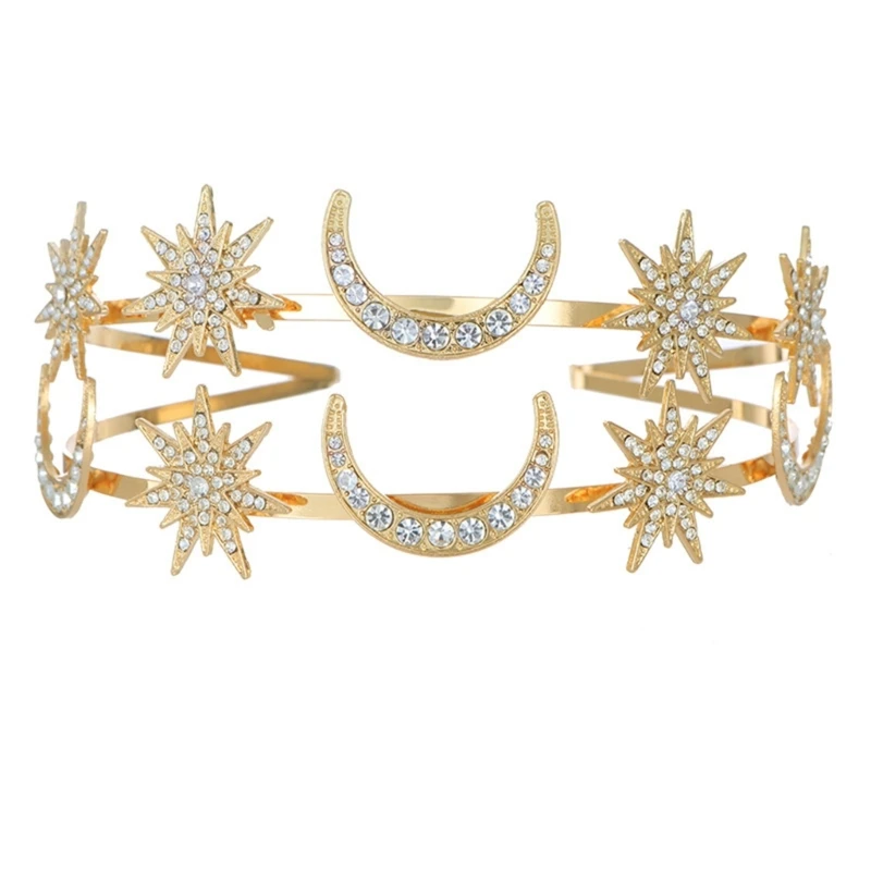 Double Layer Moon Star Wedding Headband Rhinestones Hairband Tiaras Crown Crystals Headpiece Party Headdress Hair Decor 57BD
Double Layer Moon Star Wedding Headband Rhinestones Hairband Tiaras Crown Crystals Headpiece Party Headdress Hair Decor 57BD
