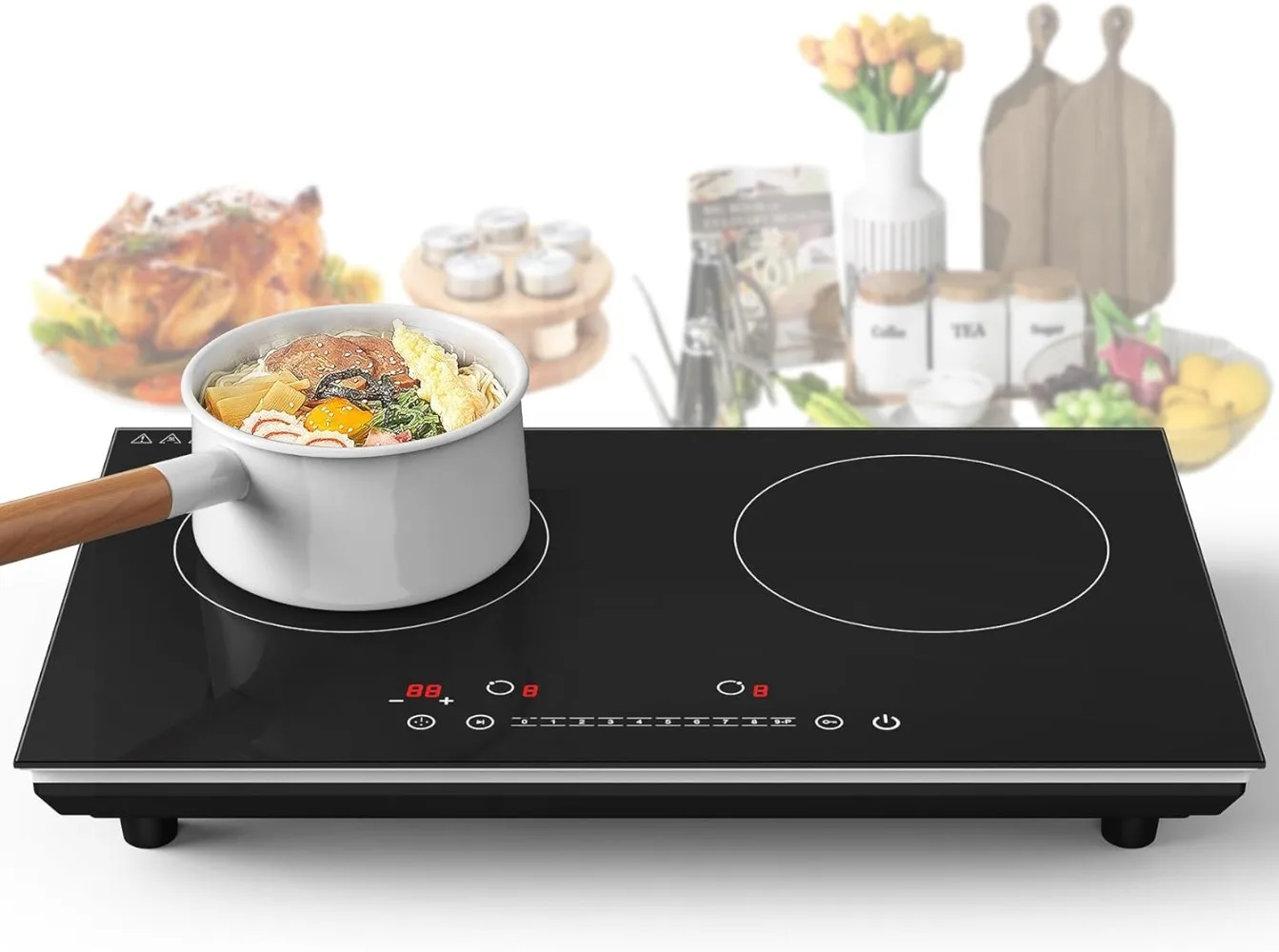 Double Induction Cooker 24 Inch 4000W Electric Cooktop with Hot Plate LCD Touch Screen Child Safety Lock and Timer
Double Induction Cooker 24 Inch 4000W Electric Cooktop with Hot Plate LCD Touch Screen Child Safety Lock and Timer