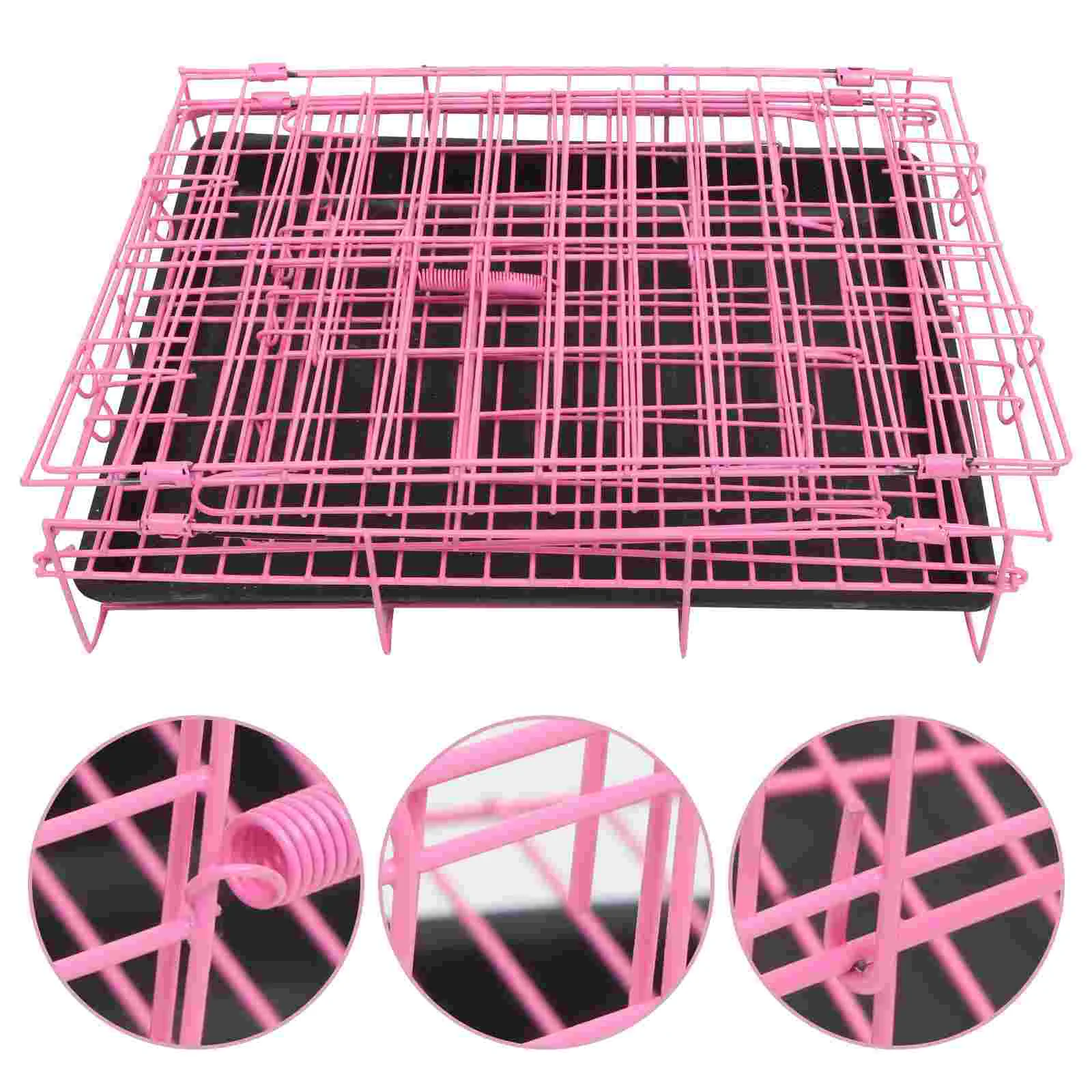 

1Pc Folding Metal Crates, Pets Crate Kennel Cage Foldable Crate Equipped with Replacement Tray for Cat Rabbit| 35x26x34cm,