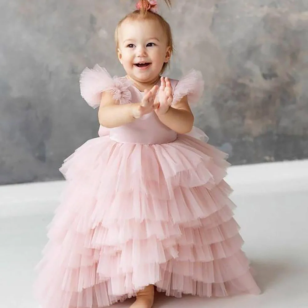 Sleeves Flower Girl Dresses Pink Tulle Polka Dots Kids Birthday Party Gown Sweet Cute Bow Ball Gown For Wedding
Sleeves Flower Girl Dresses Pink Tulle Polka Dots Kids Birthday Party Gown Sweet Cute Bow Ball Gown For Wedding