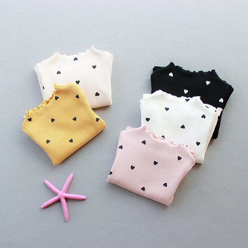 Girls' Base Shirt Spring and Autumn Korean Version of Girls' Pit Thread Love Long Sleeve Top Children's Base Shirt
Girls' Base Shirt Spring and Autumn Korean Version of Girls' Pit Thread Love Long Sleeve Top Children's Base Shirt