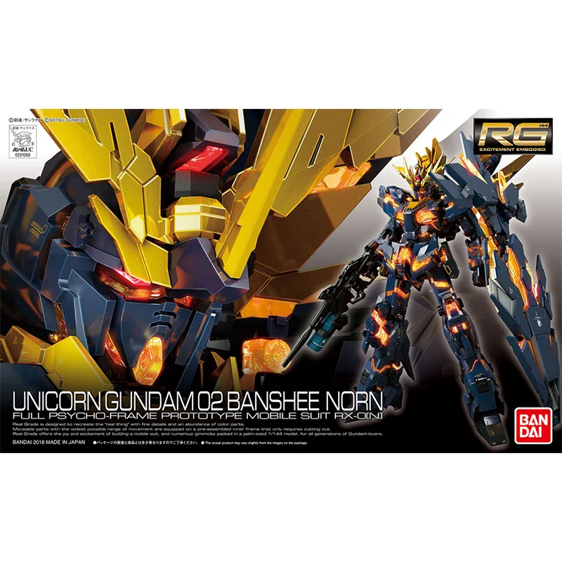 Bandai Original Gundam Anime mobile suit RG 1/144 Unicorn Gundam-02banshee Action Figure Toys Gifts For Children
Bandai Original Gundam Anime mobile suit RG 1/144 Unicorn Gundam-02banshee Action Figure Toys Gifts For Children