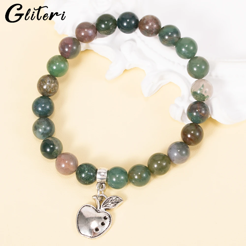 GEITERI Natural Stone Beads Bracelets Indian Agate Tourmaline Crystal Bracelet Apple Pendant Bangles Fashion Jewelry Party Gifts
GEITERI Natural Stone Beads Bracelets Indian Agate Tourmaline Crystal Bracelet Apple Pendant Bangles Fashion Jewelry Party Gifts