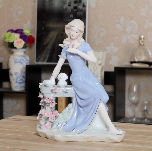 Retro Porcelain Belle and Pigeons Figurine Ceramic Maiden Statuette Art and Craft Ornament for Home Decoration and Festival Gift
Retro Porcelain Belle and Pigeons Figurine Ceramic Maiden Statuette Art and Craft Ornament for Home Decoration and Festival Gift