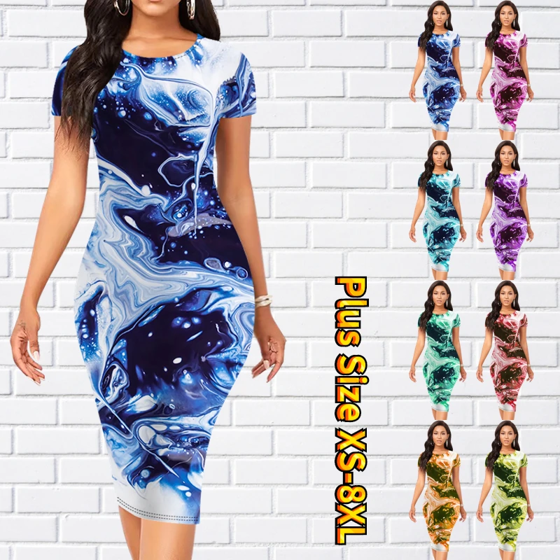 2023 Summer Retro Knee-length Skirt Women New Design Printing Tight Skirt Everyday Short Sleeve Skirt Round Neck Elegance Dress
2023 Summer Retro Knee-length Skirt Women New Design Printing Tight Skirt Everyday Short Sleeve Skirt Round Neck Elegance Dress