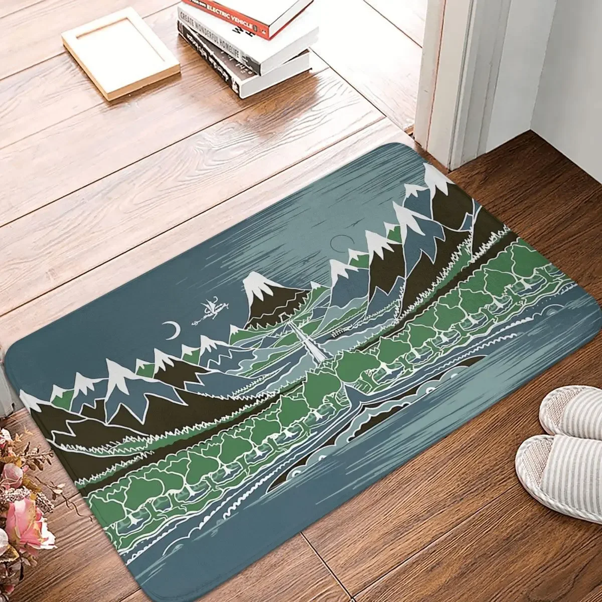 

Non-slip Rug Doormat Bath Mat Midnight Forest Mountain Path In The Style Of J R R Tolkien Hallway Carpet Indoor Decor