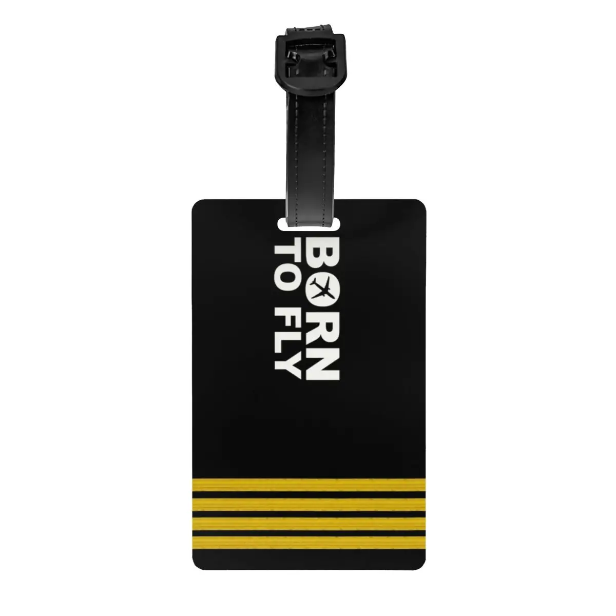 

Custom Born To Fly Captain Stripes Luggage Tag Privacy Protection Pilot Air Fighter Baggage Tags Travel Bag Labels Suitcase