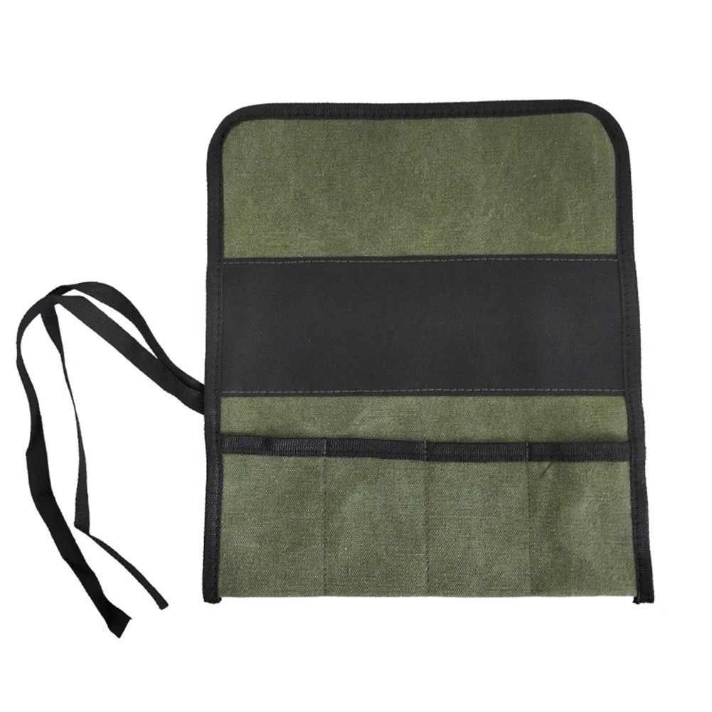 

Roll Up Tool Bag 33x27cm Accessory Green Hanging Tool Multi-Purpose Multiple Pockets Organize Oxford Cloth New