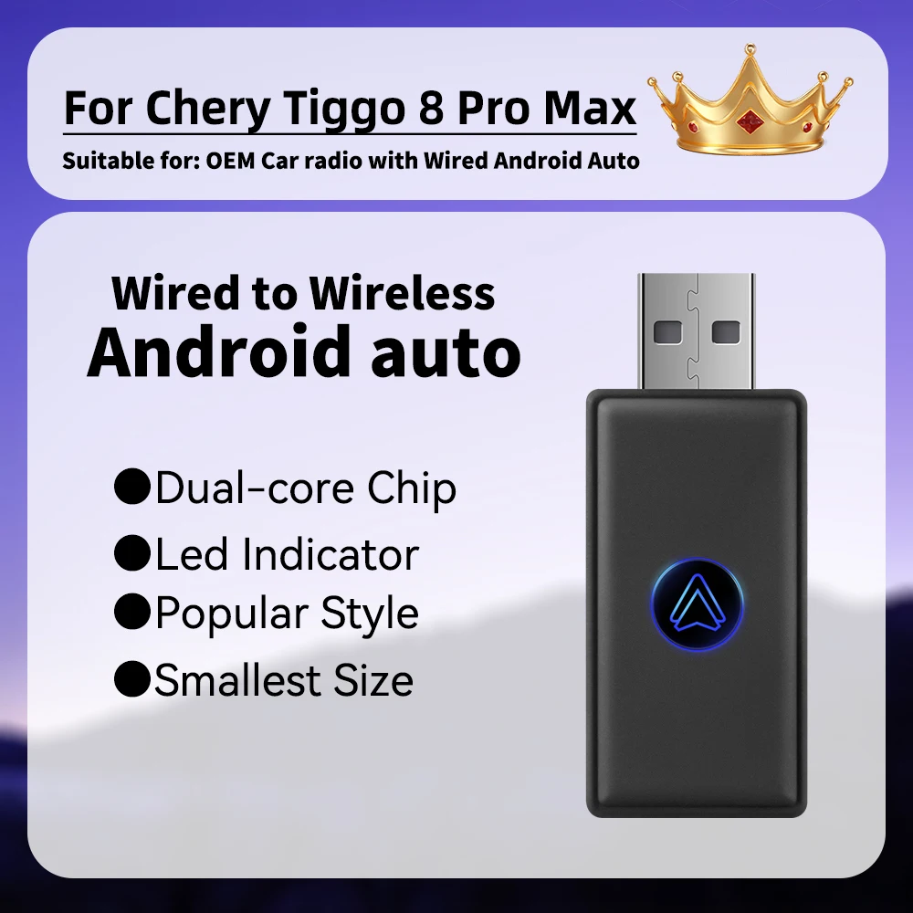 Newest Mini Smart AI Box Android Auto Adapter for Chery Tiggo 8 Pro Max Car OEM Wired Android Auto to Wireless USB Type-C Dongle
Newest Mini Smart AI Box Android Auto Adapter for Chery Tiggo 8 Pro Max Car OEM Wired Android Auto to Wireless USB Type-C Dongle