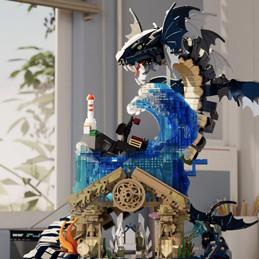 Creative IDEAS Serpent of The Deep Building Blocks with LightSea Monster Model Toys Display Collection Christmas Gifts Creative IDEAS Serpent of The Deep Building Blocks with LightSea Monster Model Toys Display Collection Christmas Gifts
