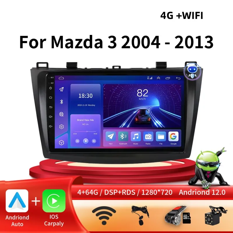 Android 12 DSP Car Radio Multimidia Video Player Navigation GPS Stereo For Mazda 3 2004-2013 Mazda3 2 Din Head Unit Carplay DVD 
Android 12 DSP Car Radio Multimidia Video Player Navigation GPS Stereo For Mazda 3 2004-2013 Mazda3 2 Din Head Unit Carplay DVD
