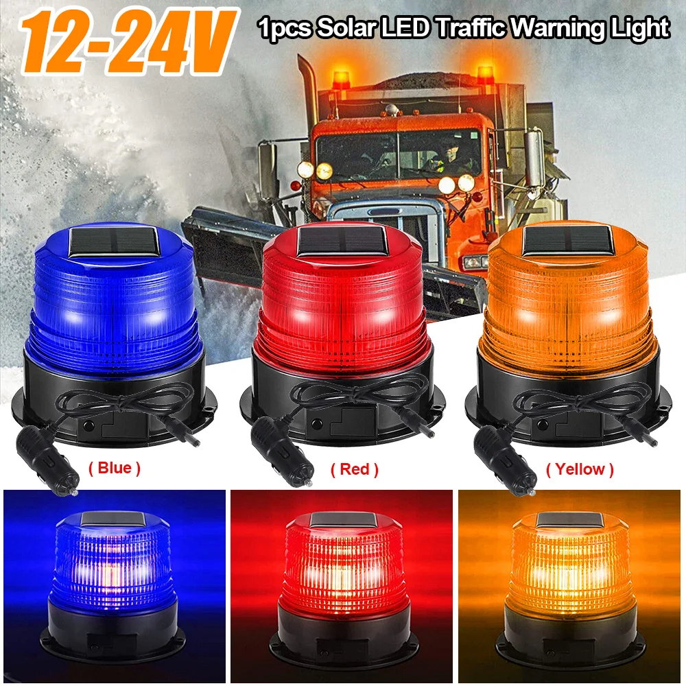 

18LED Car Strobe Light Magnetic Emergency Car Rotating Traffice Indication Car Flashing Beacon Light Solar Powered Warning Light