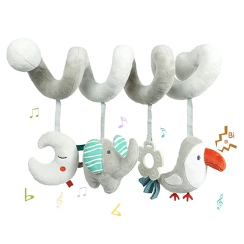 유아용 카시트 장난감 활동 나선형 플러시 랩, 유모차 유모차 감각 조기 교육 장난감, 유아 선물 상품 이미지