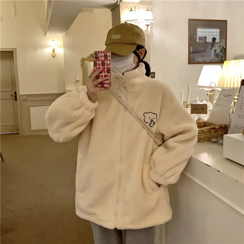Winter Fleece Fluffy Jacket Streetwear Harajuku Fuzzy Zipper Coat Autumn Solid Color Lightweight Jackets Black Beige
Winter Fleece Fluffy Jacket Streetwear Harajuku Fuzzy Zipper Coat Autumn Solid Color Lightweight Jackets Black Beige