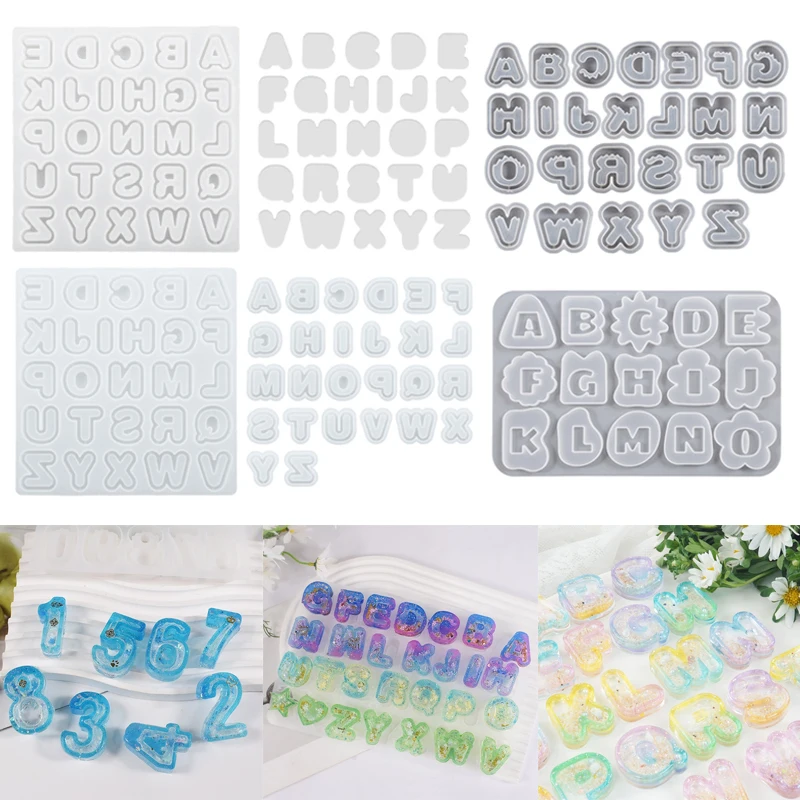 

Quicksand Shaker Mold Letter Alphabet Keychain Resin Silicone Molds Holographic Earring Pendant Handmade Mold for Jewelry Making
