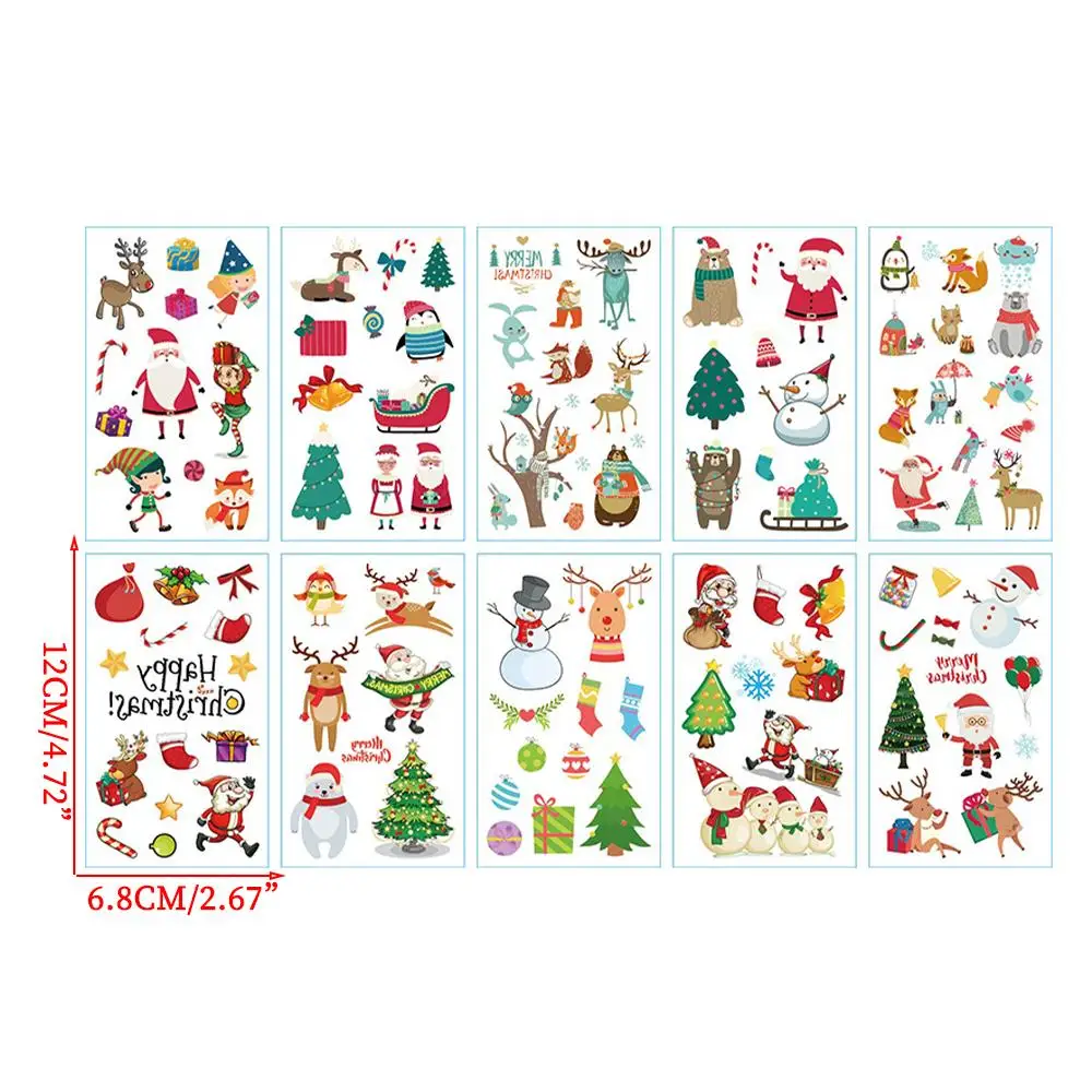 10PCS Christmas Cartoon Tattoo Stickers Santa Claus Christmas Decorations Tattoo Carnival Luminous Tree Waterproof Snowflak A1J6
10PCS Christmas Cartoon Tattoo Stickers Santa Claus Christmas Decorations Tattoo Carnival Luminous Tree Waterproof Snowflak A1J6