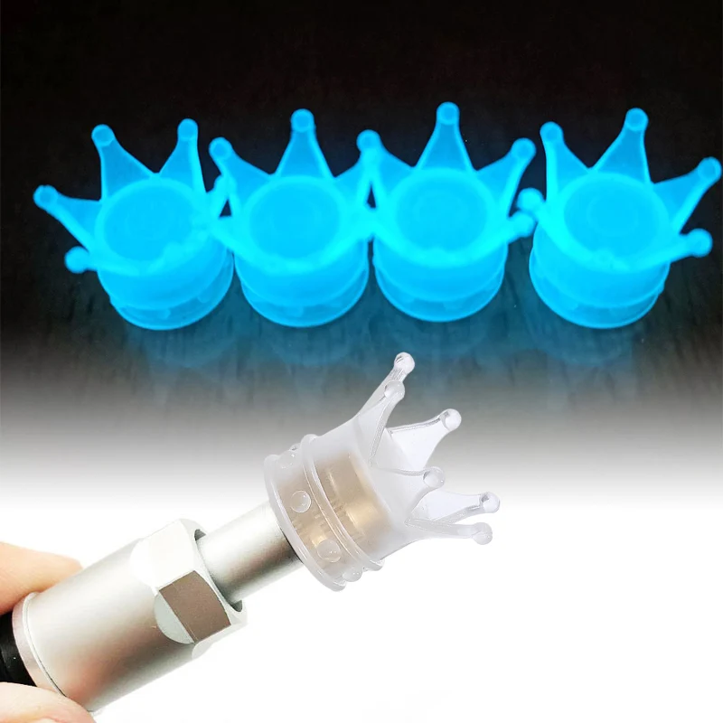 Generic Luminous Crown Shape Wheel Tire Valve Cover Car Motorcycle Bike